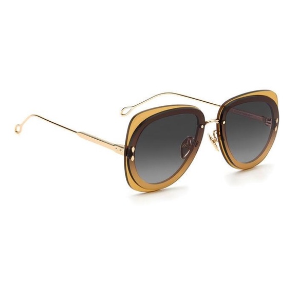ISABEL MARANT Gold/Amber/Smoke Lens Aviator Unisex Sunglasses IM 0039… - Picture 2 of 3
